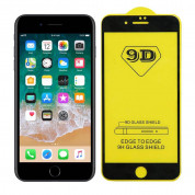 Premium Full Glue 9D Edge to Edge Tempered Glass - обхващащо и ръбовете стъклено защитно покритие за дисплея на iPhone 8 Plus, iPhone 7 Plus (черен) (bulk)