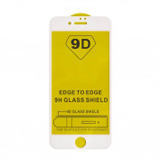 Premium Full Glue 9D Edge to Edge Tempered Glass - обхващащо и ръбовете стъклено защитно покритие за дисплея на iPhone 8 Plus, iPhone 7 Plus (бял) (bulk)