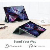 ESR Ascend Trifold Case - полиуретанов калъф с поставка и отделение за Apple Pencil 2 за iPad Pro 11 M1 (2021), iPad Pro 11 (2020), iPad Pro 11 (2018) (тъмнозелен) 6