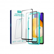 ESR Screen Shield 3D Full Cover Tempered Glass 2 Pack - 2 броя калени стъклени защитни покрития за целия дисплей на Samsung Galaxy A52, Galaxy A52s (черен-прозрачен)