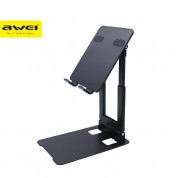 AWEI X23 Foldable Desk Holder - универсална алуминиева сгъваема поставка за бюро и плоскости за мобилни устройства и таблети (черен)