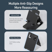 AWEI X23 Foldable Desk Holder - универсална алуминиева сгъваема поставка за бюро и плоскости за мобилни устройства и таблети (черен) 5