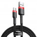 Baseus Cafule USB-A to USB-C Cable 3A (CATKLF-A91) - кабел с въжена оплетка и бързо зареждане за устройства с USB-C порт (50 см) (черен-червен) 1