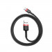 Baseus Cafule USB-A to USB-C Cable 3A (CATKLF-A91) - кабел с въжена оплетка и бързо зареждане за устройства с USB-C порт (50 см) (черен-червен) 6