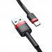 Baseus Cafule USB-A to USB-C Cable 3A (CATKLF-A91) - кабел с въжена оплетка и бързо зареждане за устройства с USB-C порт (50 см) (черен-червен) 5