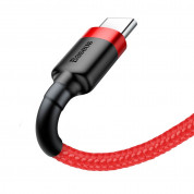 Baseus Cafule USB-A to USB-C Cable 3A (CATKLF-B09) - кабел с въжена оплетка и бързо зареждане за устройства с USB-C порт (100 см) (черен-червен) 1
