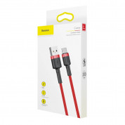 Baseus Cafule USB-A to USB-C Cable 3A (CATKLF-B09) - кабел с въжена оплетка и бързо зареждане за устройства с USB-C порт (100 см) (черен-червен) 6