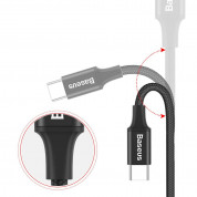 Baseus Rapid USB-A to USB-C Cable 2A (CATSU-C01) - кабел с въжена оплетка за устройства с USB-C порт (200 см) (черен) 2