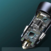 Baseus Golden Contactor Pro Quick Car Charger 40W (TZCCJD-A0G) - зарядно за кола с 2xUSB-A изхода, технология за бързо зареждане и USB-A към USB-C кабел (тъмносив) 13