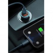 Baseus Golden Contactor Pro Quick Car Charger 40W (TZCCJD-A0G) - зарядно за кола с 2xUSB-A изхода, технология за бързо зареждане и USB-A към USB-C кабел (тъмносив) 6