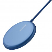 Baseus Simple Mini Magnetic Wireless Charger (WXJK-H03) - поставка (пад) за безжично зареждане за iPhone с Magsafe и Qi съвместими устройства (син) 3