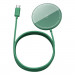 Baseus Simple Mini Magnetic Wireless Charger (WXJK-H06) - поставка (пад) за безжично зареждане за iPhone с Magsafe и Qi съвместими устройства (зелен) 1