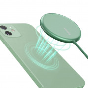 Baseus Simple Mini Magnetic Wireless Charger (WXJK-H06) - поставка (пад) за безжично зареждане за iPhone с Magsafe и Qi съвместими устройства (зелен) 7