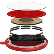 Baseus Simple Mini Magnetic Wireless Charger (WXJK-H09) - поставка (пад) за безжично зареждане за iPhone с Magsafe и Qi съвместими устройства (червен) 9