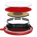 Baseus Simple Mini Magnetic Wireless Charger (WXJK-H09) - поставка (пад) за безжично зареждане за iPhone с Magsafe и Qi съвместими устройства (червен) 10