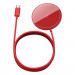 Baseus Simple Mini Magnetic Wireless Charger (WXJK-H09) - поставка (пад) за безжично зареждане за iPhone с Magsafe и Qi съвместими устройства (червен) 1