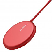 Baseus Simple Mini Magnetic Wireless Charger (WXJK-H09) - поставка (пад) за безжично зареждане за iPhone с Magsafe и Qi съвместими устройства (червен) 1