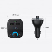 Ugreen Bluetooth FM Transmitter - блутут FM трансмитер и зарядно за кола за мобилни устройства (черен) 4