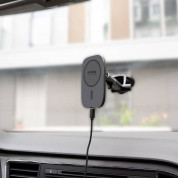 4smarts UltiMag RoadTrip Wireless Car Charger Set 15W - поставка за радиатора или таблото на кола с безжично зареждане за iPhone с Magsafe (черен) 7