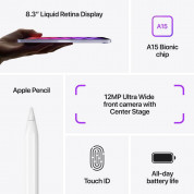 Apple iPad Mini 6 (2021) Wi-Fi 64GB с ретина дисплей и A15 Bionic чип (лилав)  6