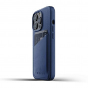 Mujjo Leather Wallet Case for iPhone 13 Pro (monaco blue) 2