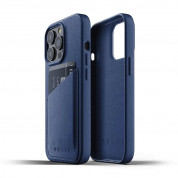 Mujjo Leather Wallet Case for iPhone 13 Pro (monaco blue) 1