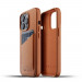 Mujjo Leather Wallet Case - кожен (естествена кожа) кейс с джоб за кредитна карта за iPhone 13 Pro Max (кафяв) 2