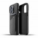 Mujjo Leather Wallet Case - кожен (естествена кожа) кейс с джоб за кредитна карта за iPhone 13 Pro Max (черен) 2
