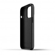 Mujjo Leather Wallet Case - кожен (естествена кожа) кейс с джоб за кредитна карта за iPhone 13 Pro Max (черен) 5