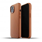 Mujjo Full Leather Case - кожен (естествена кожа) кейс за iPhone 13 (кафяв)