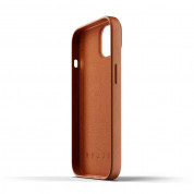 Mujjo Full Leather Case - кожен (естествена кожа) кейс за iPhone 13 (кафяв) 4