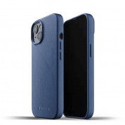 Mujjo Full Leather Case - кожен (естествена кожа) кейс за iPhone 13 (син)