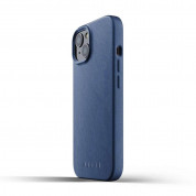 Mujjo Full Leather Case - кожен (естествена кожа) кейс за iPhone 13 Mini (син) 2