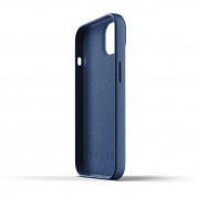 Mujjo Full Leather Case - кожен (естествена кожа) кейс за iPhone 13 Mini (син) 4