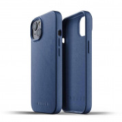 Mujjo Full Leather Case - кожен (естествена кожа) кейс за iPhone 13 Mini (син) 1