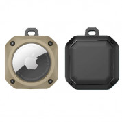 JC AirTag EggShell Silicone Keyring - удароустойчив силиконов ключодържател за Apple AirTag (златист)