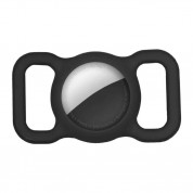 JC AirTag Pet Collar - силиконов държач за каишки за домашни любимци за Apple AirTag (черен)