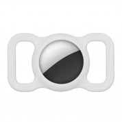 JC AirTag Pet Collar - силиконов държач за каишки за домашни любимци за Apple AirTag (бял)