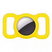 JC AirTag Pet Collar - силиконов държач за каишки за домашни любимци за Apple AirTag (жълт)