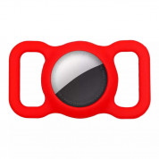 JC AirTag Pet Collar - силиконов държач за каишки за домашни любимци за Apple AirTag (червен)