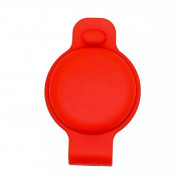 JC AirTag Pet Collar Back Clip - силиконов държач за каишки за домашни любимци за Apple AirTag (червен)
