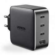 Ugreen GaN Fast Wall Charger PPS 100W - захранване за ел. мрежа за лаптопи, смартфони и таблети с USB и 3xUSB-C изходи с технология за бързо зареждане (черен)