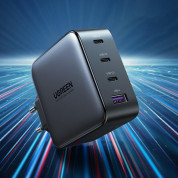 Ugreen GaN Fast Wall Charger PPS 100W - захранване за ел. мрежа за лаптопи, смартфони и таблети с USB и 3xUSB-C изходи с технология за бързо зареждане (черен) 2