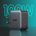 Ugreen GaN Fast Wall Charger PPS 100W - захранване за ел. мрежа за лаптопи, смартфони и таблети с USB и 3xUSB-C изходи с технология за бързо зареждане (черен) 2