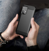 Carbon Soft Silicone TPU Protective Case - силиконов калъф за Samsung Galaxy A52, Galaxy A52 5G (черен) 3