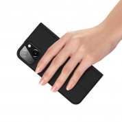 Dux Ducis Skin Pro Case - кожен калъф с поставка и отделение за кр. карти за iPhone 13 mini (черен) 6