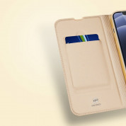 Dux Ducis Skin Pro Case - кожен калъф с поставка и отделение за кр. карти за iPhone 13 mini (черен) 11