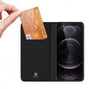 Dux Ducis Skin Pro Case - кожен калъф с поставка и отделение за кр. карти за iPhone 13 Pro (черен) 2