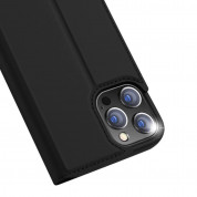 Dux Ducis Skin Pro Case - кожен калъф с поставка и отделение за кр. карти за iPhone 13 Pro (черен) 3