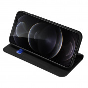 Dux Ducis Skin Pro Case - кожен калъф с поставка и отделение за кр. карти за iPhone 13 Pro Max (черен) 4